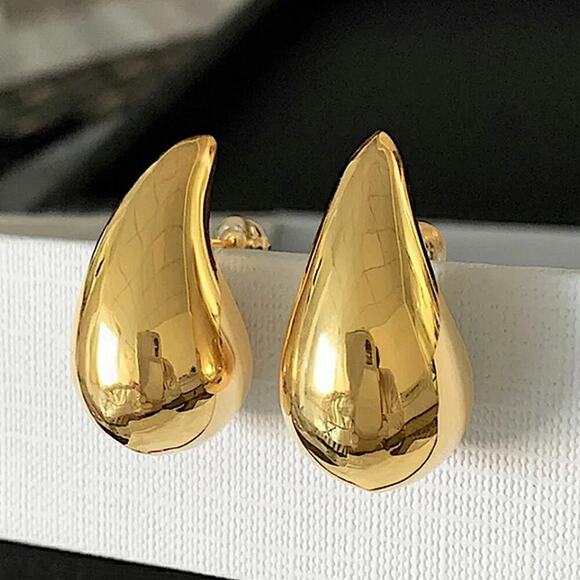 Gold Plated Water Drop Earrings - Picture 7 of 11